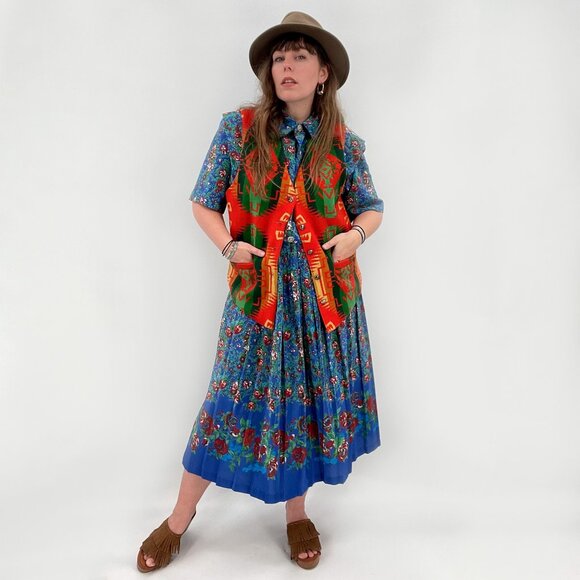 Vintage RARE Pendleton Southwestern Wool Vest | Size S Unisex OR M-XL Women's - Picture 3 of 15